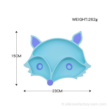 Fox en forme de bol en silicone couverts divisés